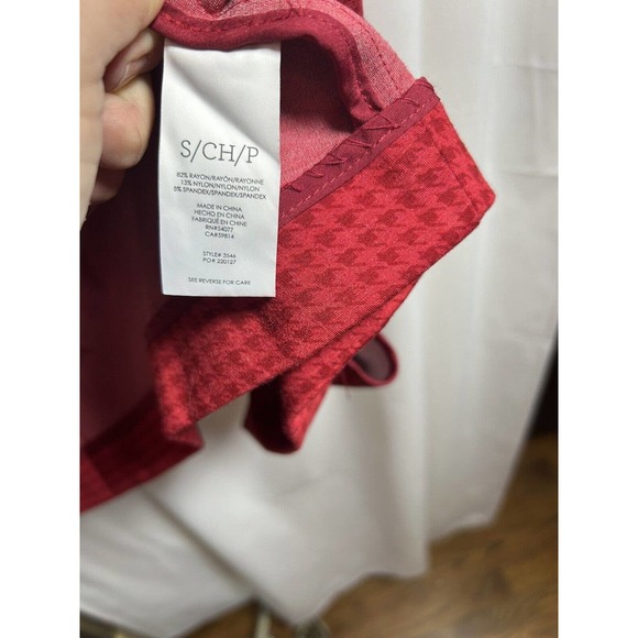 Cabi Celebration Jacket Coat Red Houndstooth Ruffle Size S Small - Picture 7 of 10